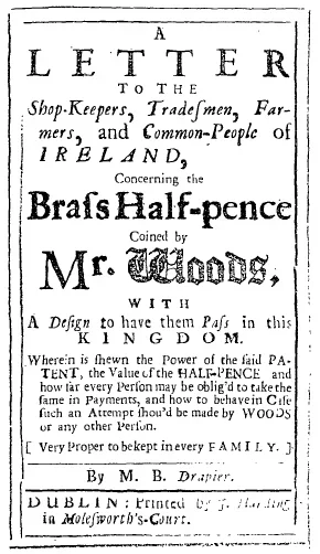 Cover of The Drapier's Letters by Jonathan Swift