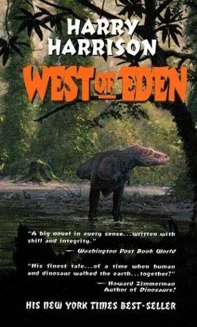 Cover of an English edition of West of Eden by Harry Harrison