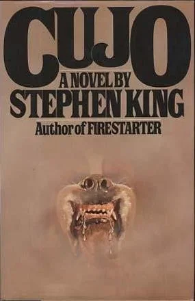 Cover of an English edition of Cujo by Stephen King