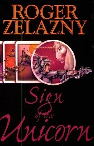 Cover of an English edition of Sign of the Unicorn by Roger Zelazny