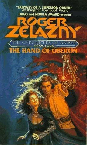 Cover of an English edition of The Hand of Oberon by Roger Zelazny