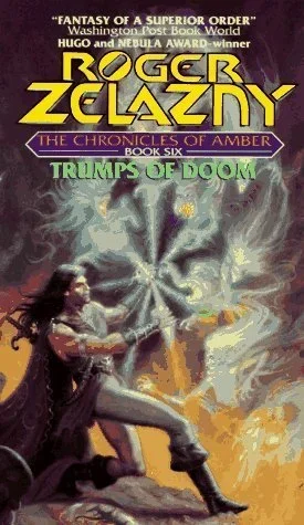 Cover of an English edition of Trumps of Doom by Roger Zelazny