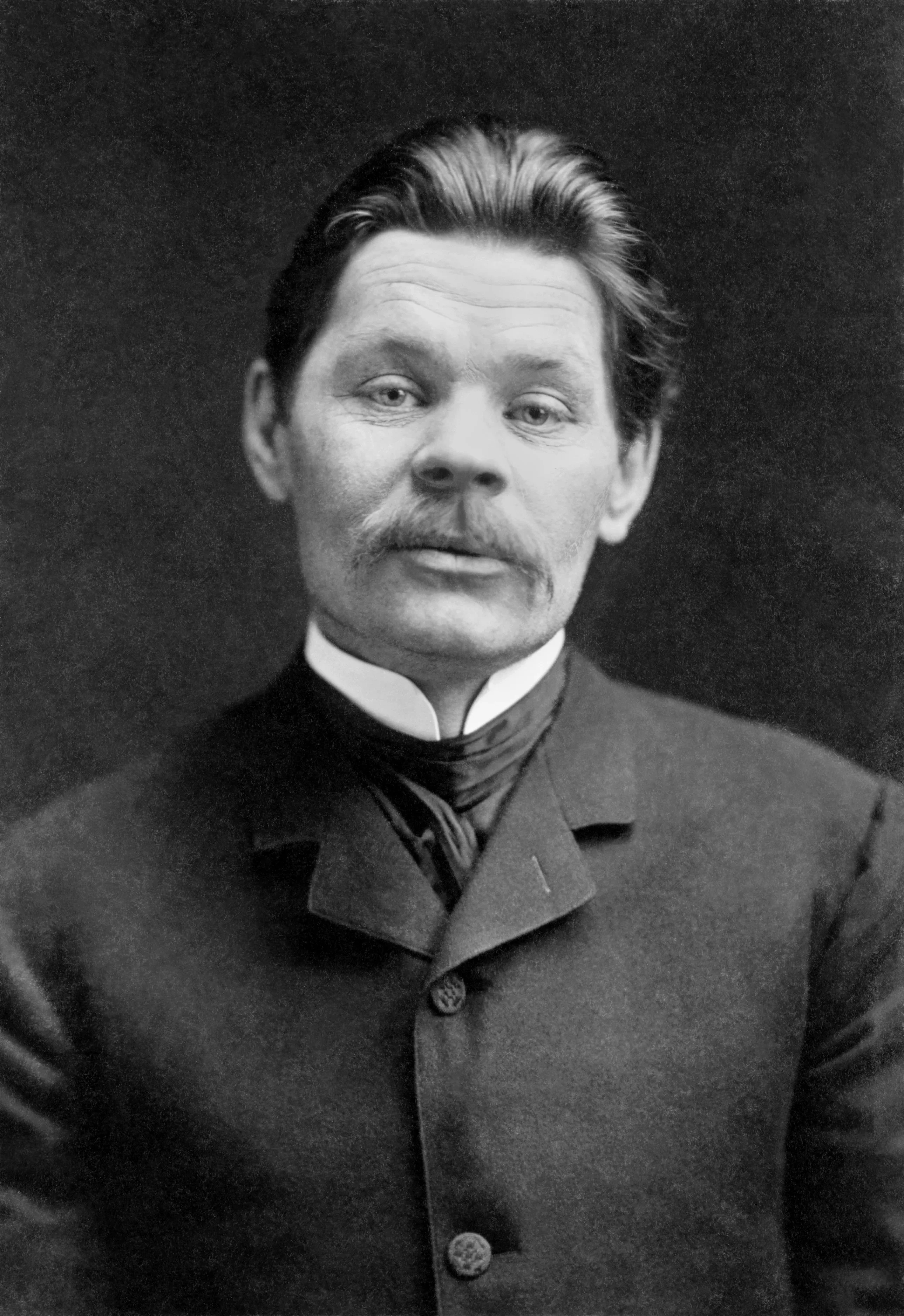 Restored Library of Congress portrait photograph of Maxim Gorky