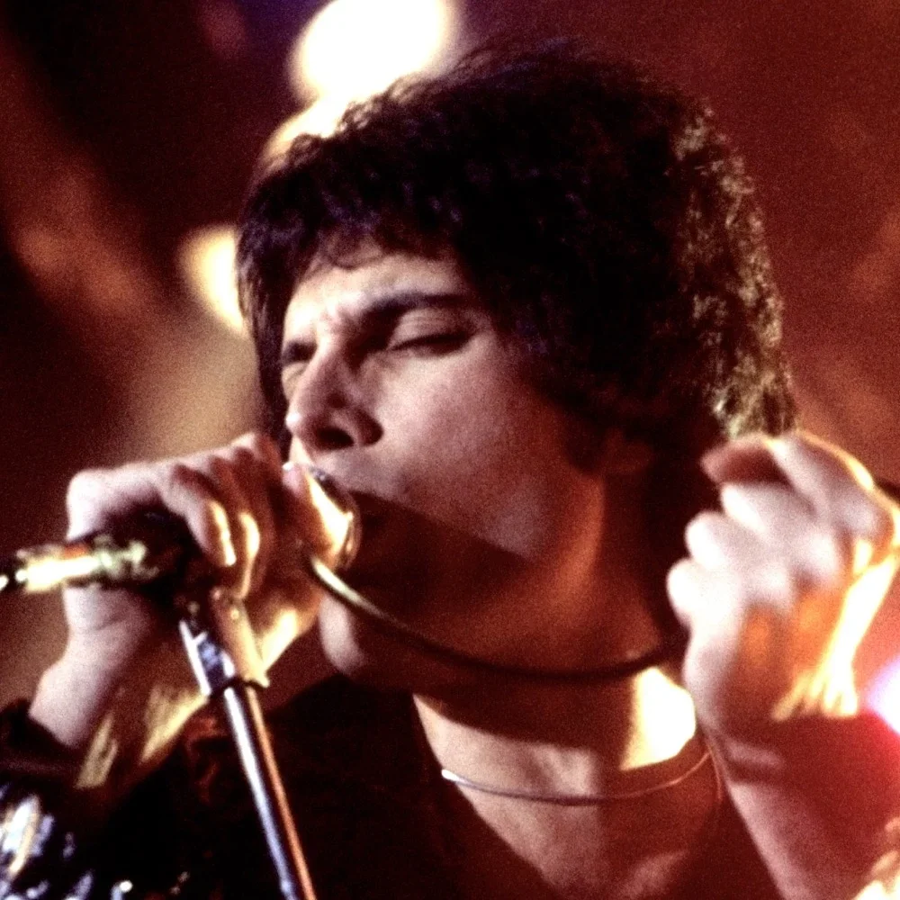 Freddie Mercury performing live, 1977