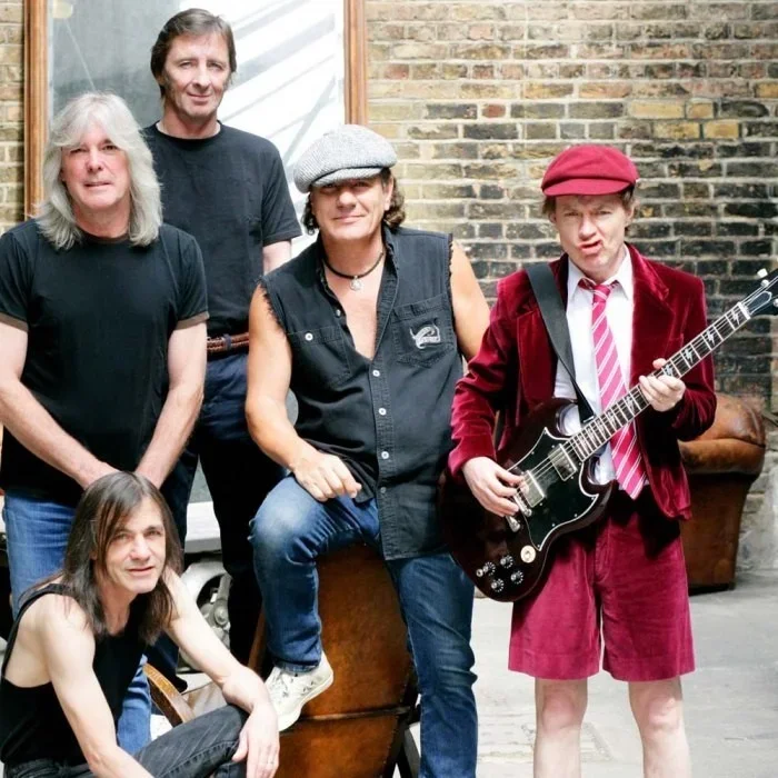 AC/DC: Cliff Williams, Phil Rudd, Brian Johnson, Angus Young and Malcolm Young